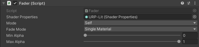Fader component
